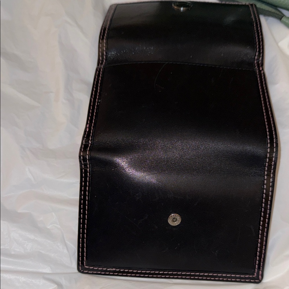 Coach Black Leather Trifold Wallet - Picture 9 of 9